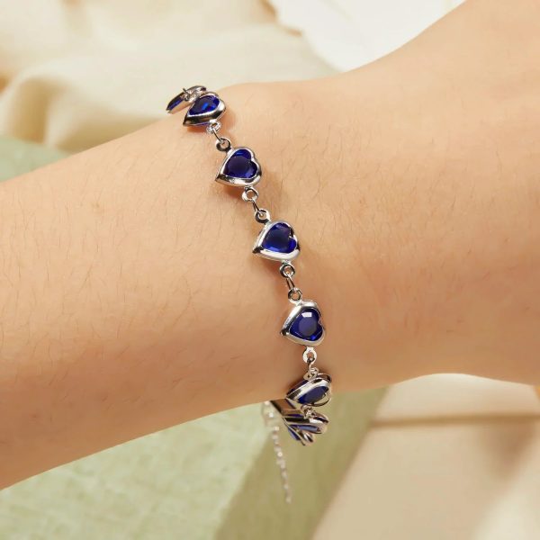 Red Zircon Heart Chain Bracelet