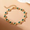 Red Zircon Heart Chain Bracelet