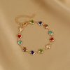 Red Zircon Heart Chain Bracelet
