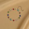 Red Zircon Heart Chain Bracelet