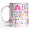 Respiratory Therapist With Lungs And Medical Tools - Personalized Custom Coffee Mug - DOC087_MG