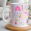 Respiratory Therapist With Lungs And Medical Tools - Personalized Custom Coffee Mug - DOC087_MG