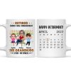 Retired Under New Management See Doll Grandkids Calendar Retirement Gift Personalized Mug