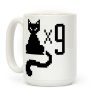 Retro Cat 9 lives Coffee Mug