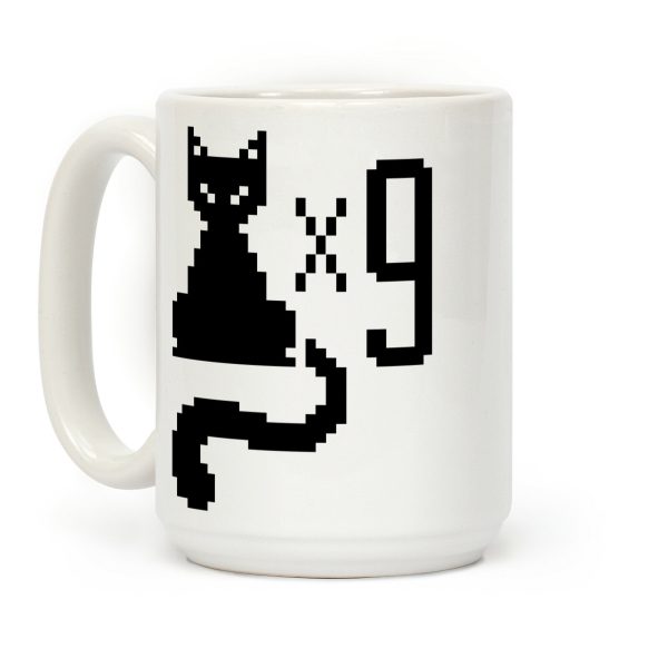 Retro Cat 9 lives Coffee Mug