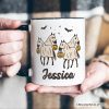 Retro Halloween Horse Ghosts Personalized Mug, Cute Western Gift with Spooky Vibes and Custom Name