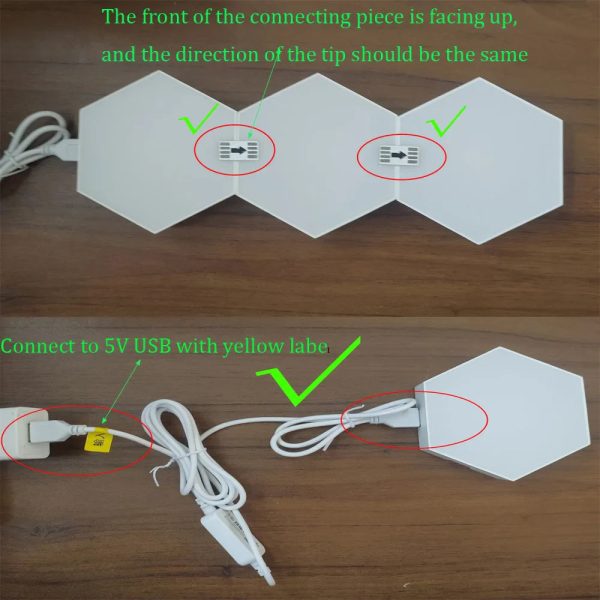 RGB Triangular Quantum Wall Lamp with Music Sync