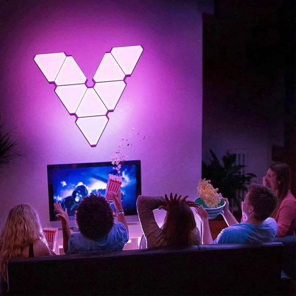 RGB Triangular Quantum Wall Lamp with Music Sync