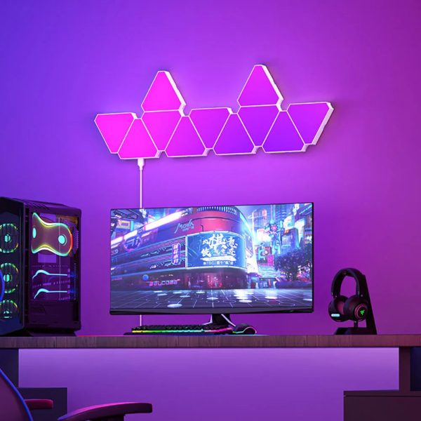 RGB Triangular Quantum Wall Lamp with Music Sync