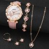 Rhinestone Heart Watch and Jewelry Set for Women