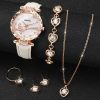 Rhinestone Heart Watch and Jewelry Set for Women