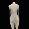 Rhinestones Chains Hollow Drip Dress