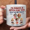 Right In The Throat Bestie - Personalized Marble Mug