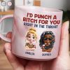 Right In The Throat Bestie - Personalized Marble Mug
