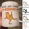 Rise And Shine Sassy Fluffy Cats Personalized Mug