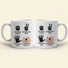 Rock Beats Scissors Personalized Mug, Funny Gift For Couple
