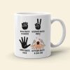 Rock Beats Scissors Personalized Mug, Funny Gift For Couple
