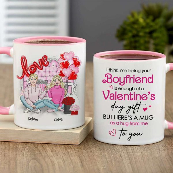 Romantic Couple, A Hug From Me To You, Personalized Mug, Couple Gifts, Gifts For Him, Gifts For Her, Valentine's Day Gifts, 01nahn011223hh