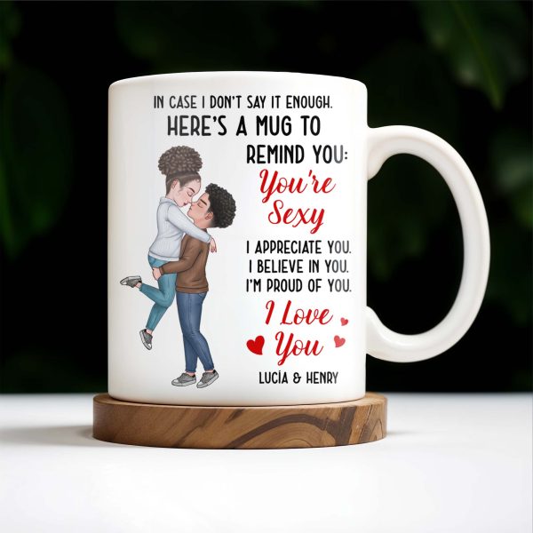 Romantic Couple Hugging Reminder I Love You Mug - Personalized Custom Coffee Mug - CPL312_MG