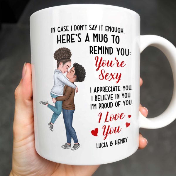 Romantic Couple Hugging Reminder I Love You Mug - Personalized Custom Coffee Mug - CPL312_MG