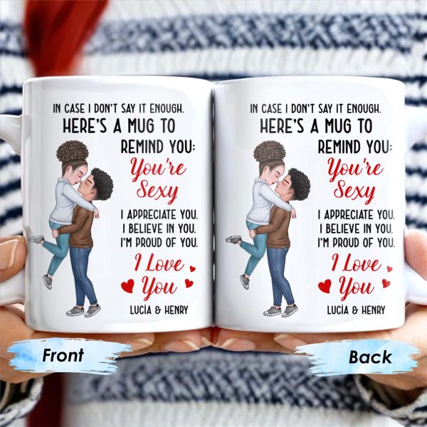 Romantic Couple Hugging Reminder I Love You Mug - Personalized Custom Coffee Mug - CPL312_MG