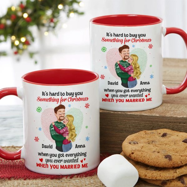 Romantic Couple, It's Hard To Buy You Something For Christmas, Personalized Mug, Couple Gifts, Gifts For Him, Gifts For Her, Unique Christmas Gifts, Christmas Home Decor