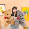 Romantic Teddy Bear with Roses Plush Soft Stuffed Doll Gift