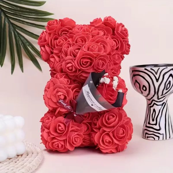 Rose Bear Hug Flower Decorative Gift for Weddings and Valentine’s Day