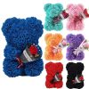 Rose Bear in Clear Box – Handmade Artificial Flower Gift for Valentine’s Day, Birthday, or Special Occasion