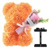 Rose Bear in Clear Box – Handmade Artificial Flower Gift for Valentine’s Day, Birthday, or Special Occasion