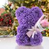 Rose Bear in Clear Box – Handmade Artificial Flower Gift for Valentine’s Day, Birthday, or Special Occasion