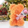 Rose Bear in Clear Box – Handmade Artificial Flower Gift for Valentine’s Day, Birthday, or Special Occasion