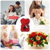 Rose Bear in Clear Box – Handmade Artificial Flower Gift for Valentine’s Day, Birthday, or Special Occasion
