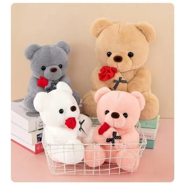 Rose Bear Plush Doll Soft Hug Toy