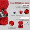 Rose Bear with Flower Bouquet 24cm