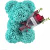 Rose Bear with Flower Bouquet 24cm