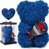Rose Bear with Flower Bouquet 24cm