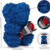 Rose Bear with Flower Bouquet 24cm