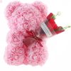 Rose Bear with Flower Bouquet 24cm