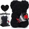Rose Bear with Flower Bouquet 24cm