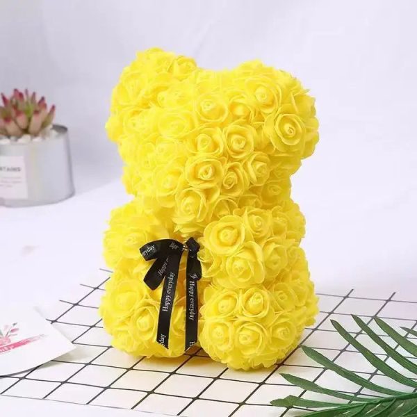 Rose Flower Teddy Bear 25cm Romantic Gift with Box