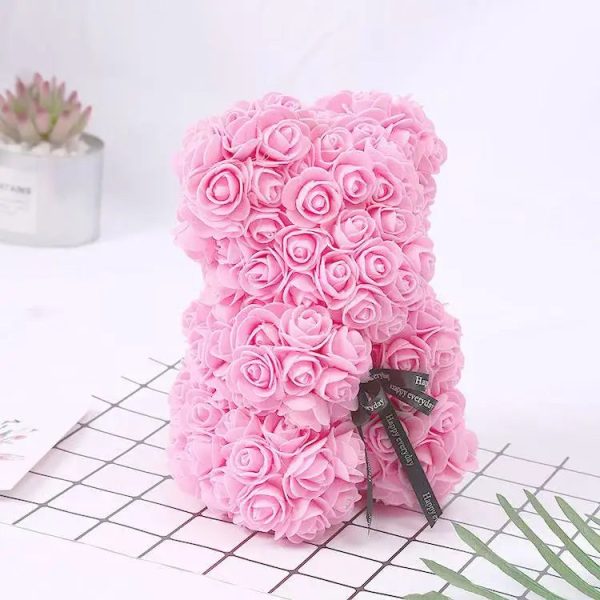 Rose Flower Teddy Bear 25cm Romantic Gift with Box