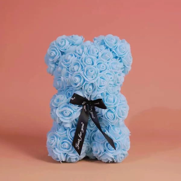 Rose Flower Teddy Bear 25cm Romantic Gift with Box