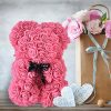 Rose Flower Teddy Bear 25cm Romantic Gift with Box