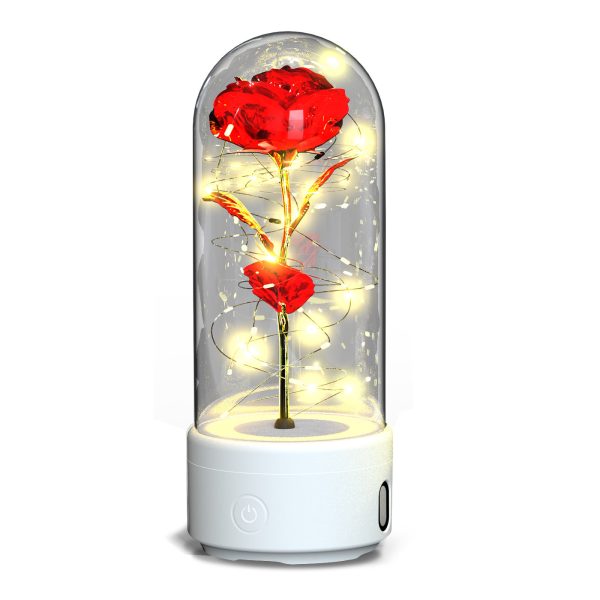 Rose Flowers Led Light And Bluetooth Speaker