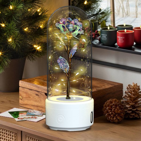 Rose Flowers Led Light And Bluetooth Speaker