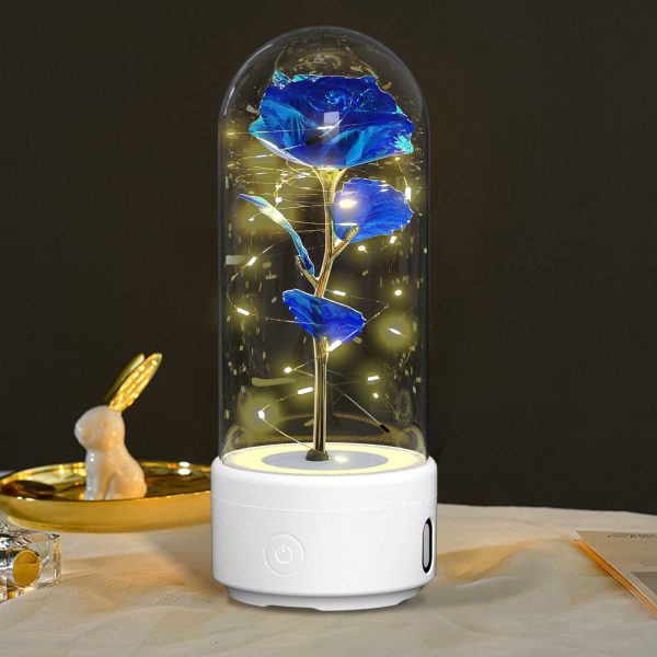 Rose Flowers Led Light And Bluetooth Speaker