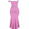 Rose Pink Floral Corset Ruffle Ruched Maxi Dress