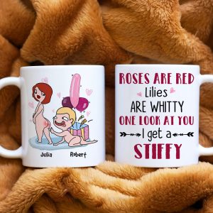 Roses Are Red, Lilies Are Whitty, Gift For Couple, Personalized Mug, Naughty Couple Mug, Anniversary Gift