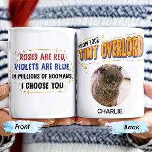 Roses Are Red, Violets Are Blue, I Choose You, Cat Lover Design - Personalized Custom Coffee Mug - PET099_MG